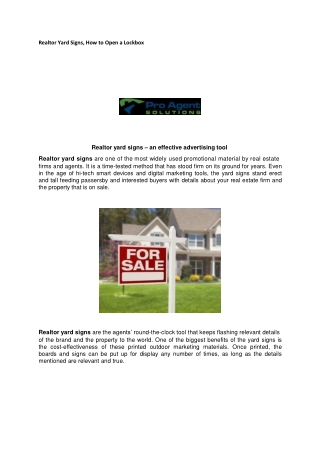 Realtor yard signs – an effective advertising tool