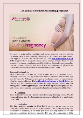 The causes of birth defects during pregnancy