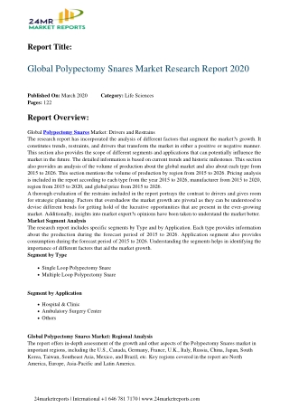 Polypectomy Snares Market Research Report 2020