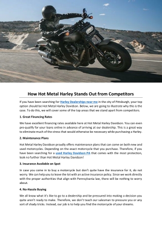 How Hot Metal Harley Stands Out from Competitors