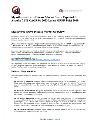 Myasthenia Gravis Disease Market Research Report - Forecast to 2023