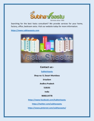 Vastu consultant in Bangalore_subhavaastu.com