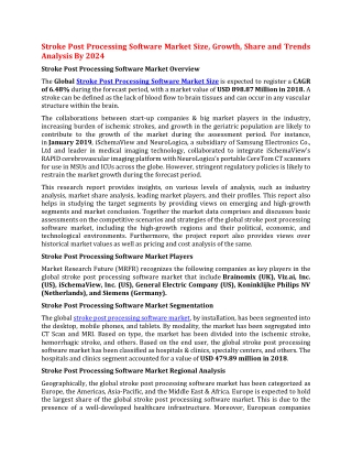 Stroke Post Processing Software Market Size, Growth, Share and Trends Analysis By 2024