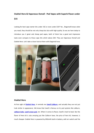 Pod Vapes with Superb Flavor under $15