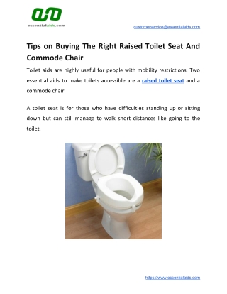 Tips on Buying The Right Raised Toilet Seat And Commode Chair