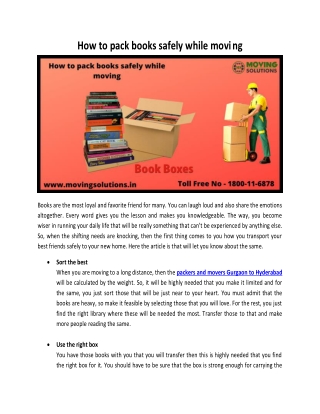 How to pack books safely while moving