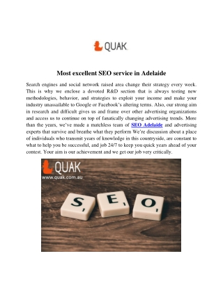 Most excellent SEO service in Adelaide