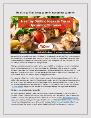 Healthy grilling ideas to try in upcoming summer