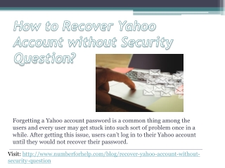 How to Recover Yahoo Account without Security Question?