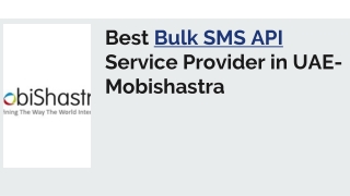 Bulk SMS Api- Mobishastra