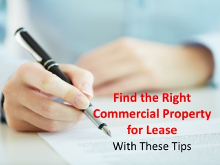 Find the Right Commercial Property for Lease With These Tips