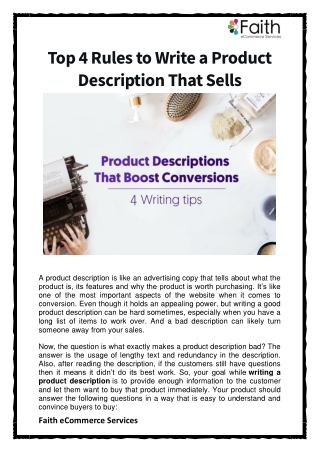 Top 4 Rules to Write A Product Description That Sells