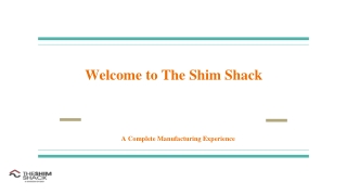 Custom Shims Manufacturing and Elements
