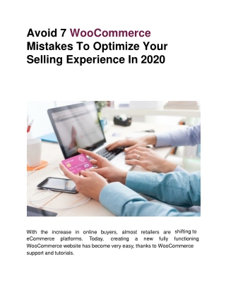 Avoid 7 WooCommerce Mistakes To Optimize Your Selling Experience In 2020