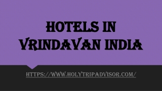 Hotels in Vrindavan India