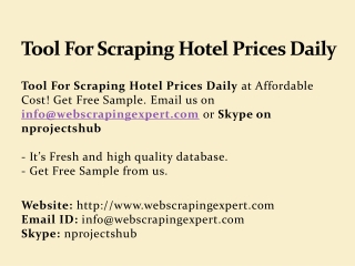 Tool For Scraping Hotel Prices Daily