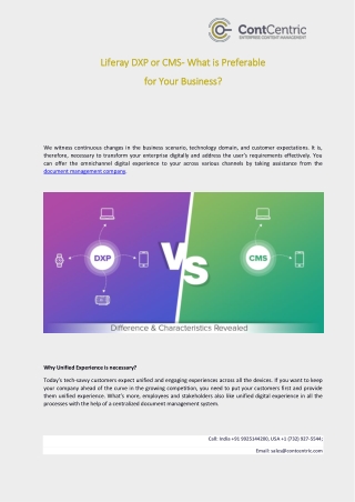 Liferay DXP or CMS- What is Preferable for Your Business?