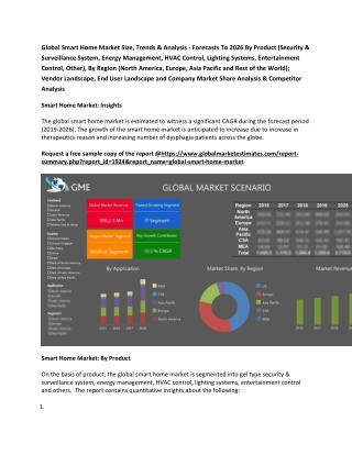 Global Smart Home Market Size, Trends & Analysis - Forecasts To 2026