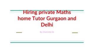 Maths home tutor in Gurgaon