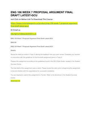ENG 106 WEEK 7 PROPOSAL ARGUMENT FINAL DRAFT LATEST-GCU