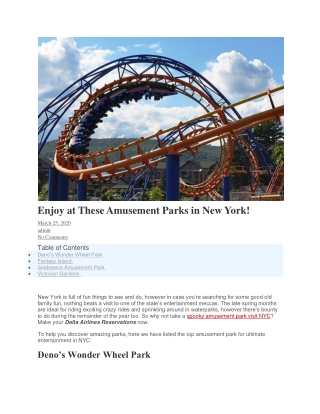 Enjoy at These Amusement Parks in New York!