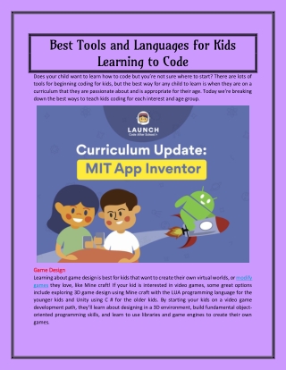 Best Tools And Languages For Kids Learning To Code
