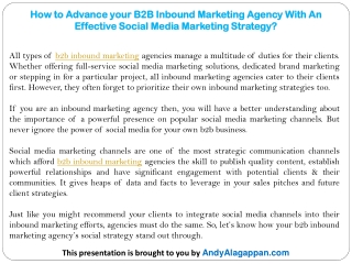 How to Advance your B2B Inbound Marketing Agency With An Effective Social Media Marketing Strategy?