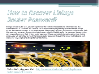 How to Recover Linksys Router Password?