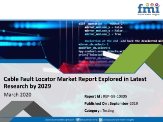 Cable Fault Locator Market to Hold a High Potential for Growth by 2029