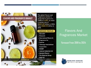 Flavors And Fragrances Market to be Worth US$39.209 billion by 2024