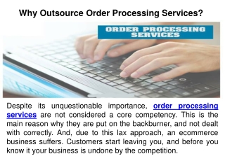 Outsource Order Processing Services