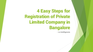 4 Easy Steps for Registration of Private Limited Company in Bangalore