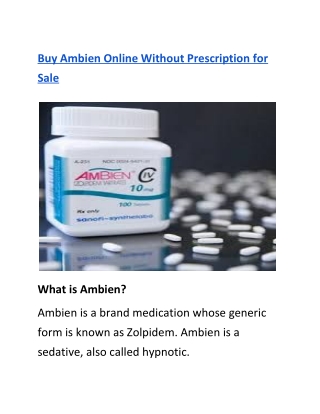 Buy Ambien Online Without Prescription for Sale