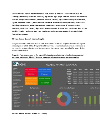 Global Wireless Sensor Network Market Size, Trends & Analysis - Forecasts to 2026