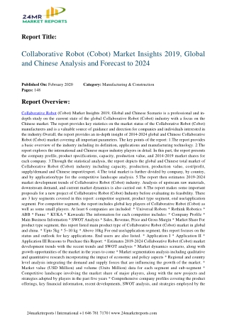 Collaborative Robot (Cobot) Market Insights 2019