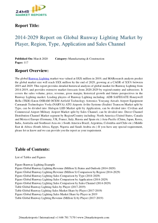 Runway Lighting Market Report  2014-2029