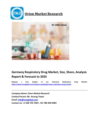 Germany Respiratory Drug Market Size, Share, Analysis, Industry Report and Forecast 2019-2025