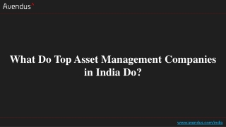 What Do Top Asset Management Companies in India Do?