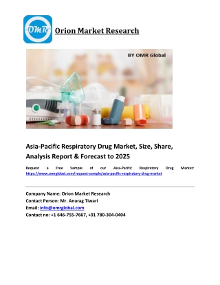 Asia-Pacific Respiratory Drug Market Size, Share, Analysis, Industry Report and Forecast 2019-2025
