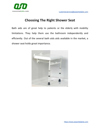 Choosing The Right Shower Seat