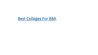 Best colleges for BBA