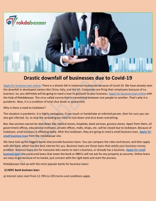 Drastic downfall of businesses due to Covid-19