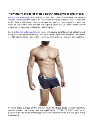 How many types of men's pouch underwear are there?