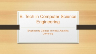 B. Tech in Computer Science Engineering - Avantika University