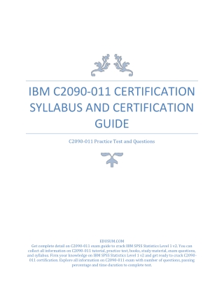 [PDF] IBM C2090-011 Certification Syllabus and Certification Guide