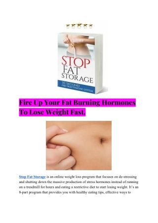 Fire Up Your Fat Burning Hormones To Lose Weight Fast.