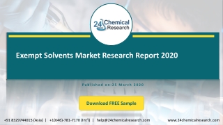 Exempt Solvents Market Research Report 2020