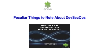 Peculiar Things to Note About DevSecOps