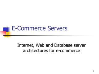 E-Commerce Servers