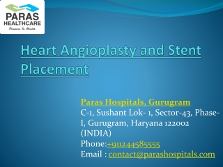 Heart Angioplasty and Stent Placement